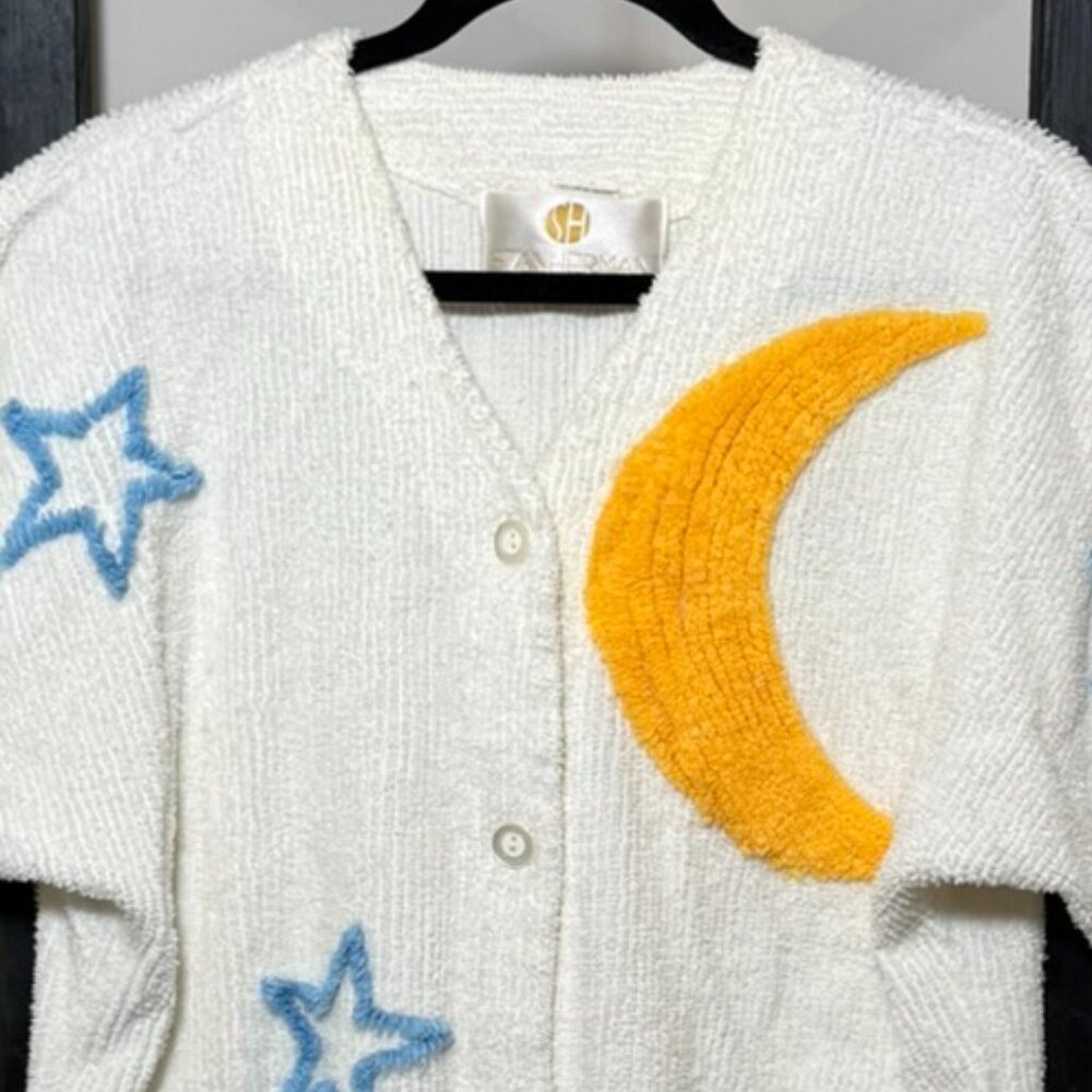 Stan Herman “Moon & Stars” Chenille Robe — 90s Cozy - VINTAGE - Picture 6 of 8